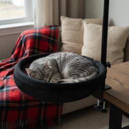 Lit de bureau rotatif pour chat Coworky