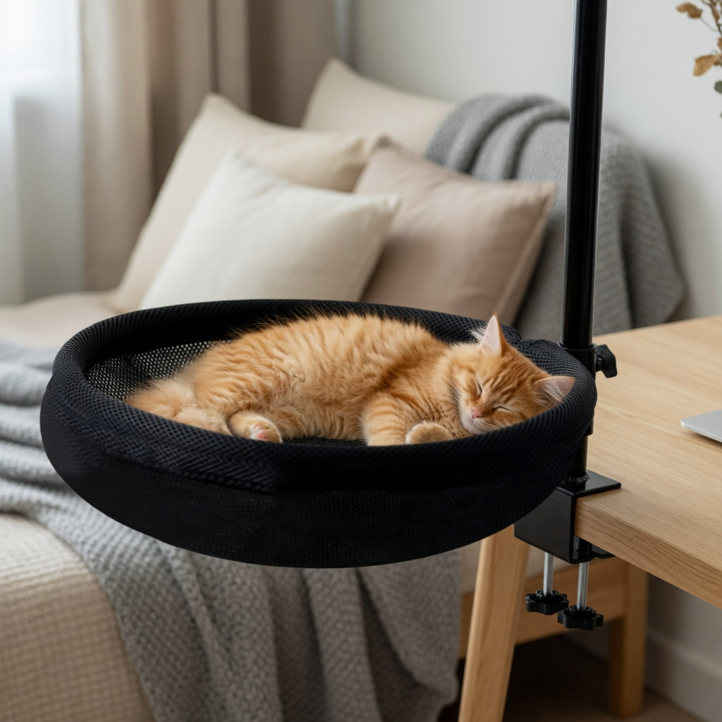 Lit de bureau rotatif pour chat Coworky