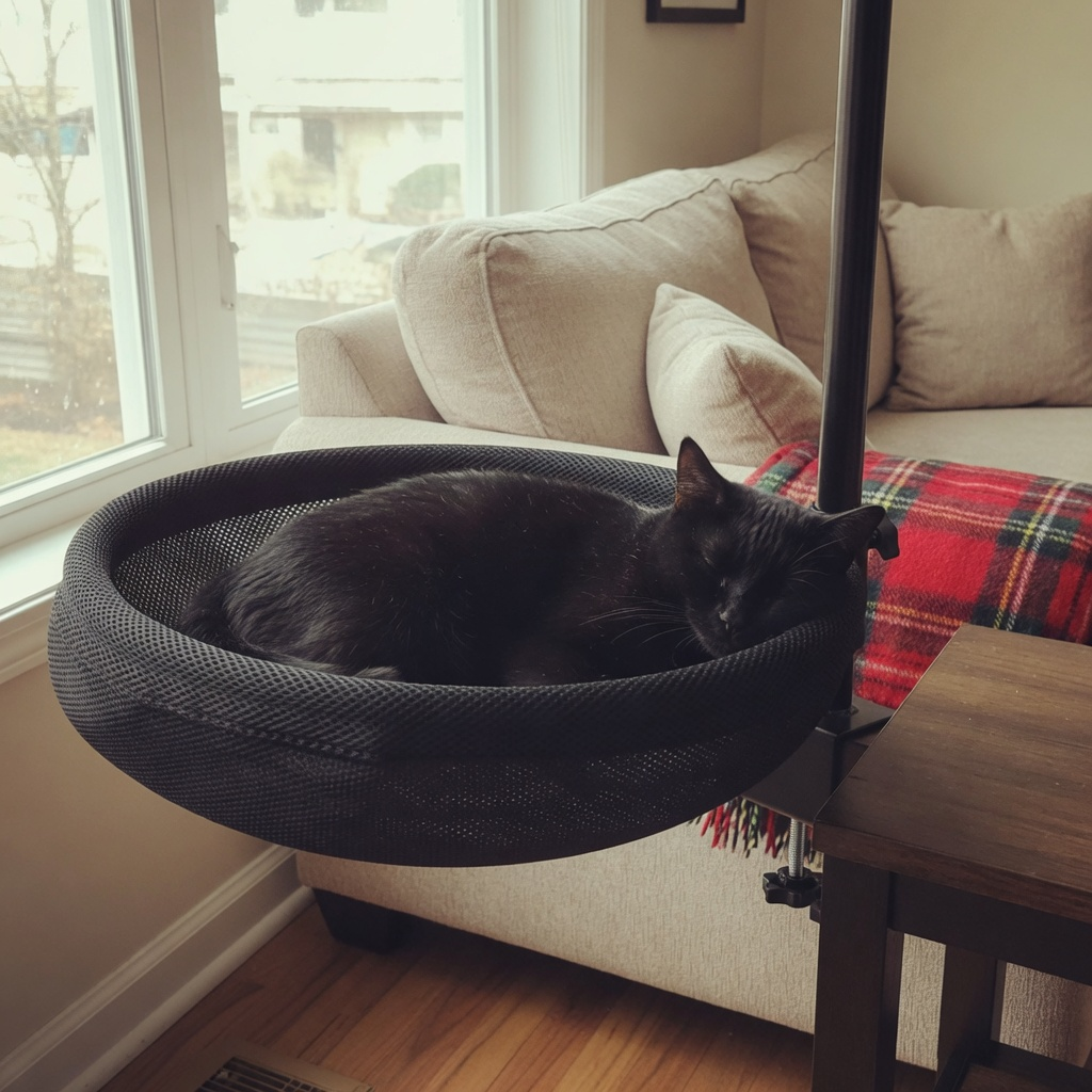 Lit de bureau rotatif pour chat Coworky