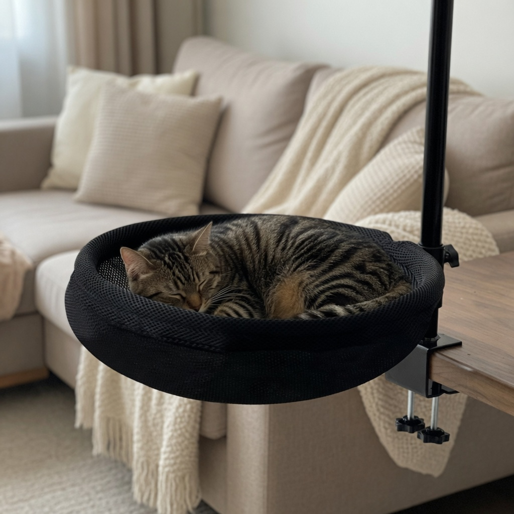 Lit de bureau rotatif pour chat Coworky