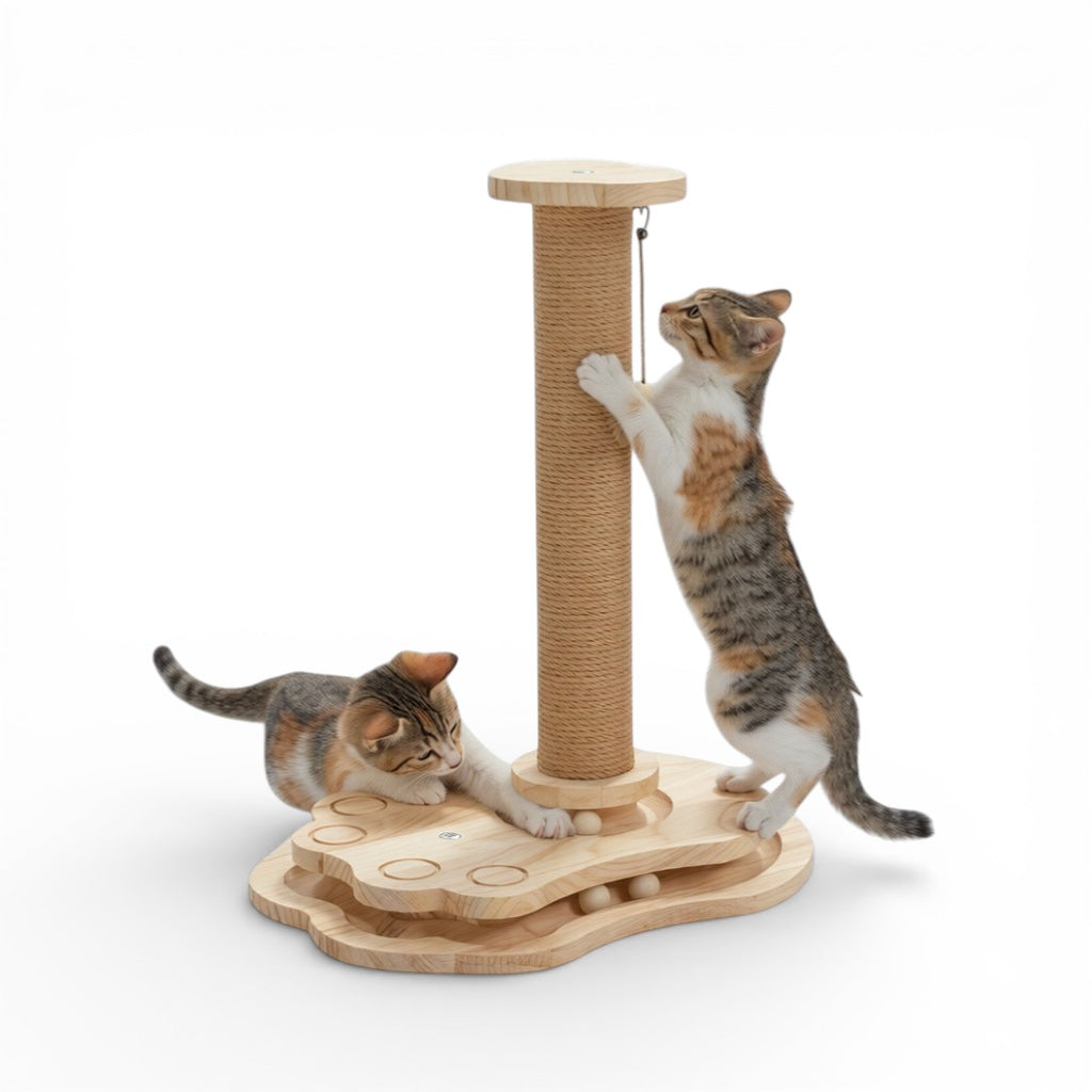 Griffoir Chat en Bois Design – (49cm) - ALPACIA