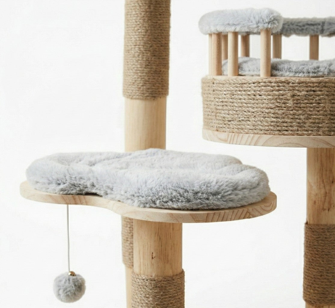 Arbre à Chat en Bois Massif Boami