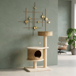 Arbre à Chat en Design Rotin Gorfolino