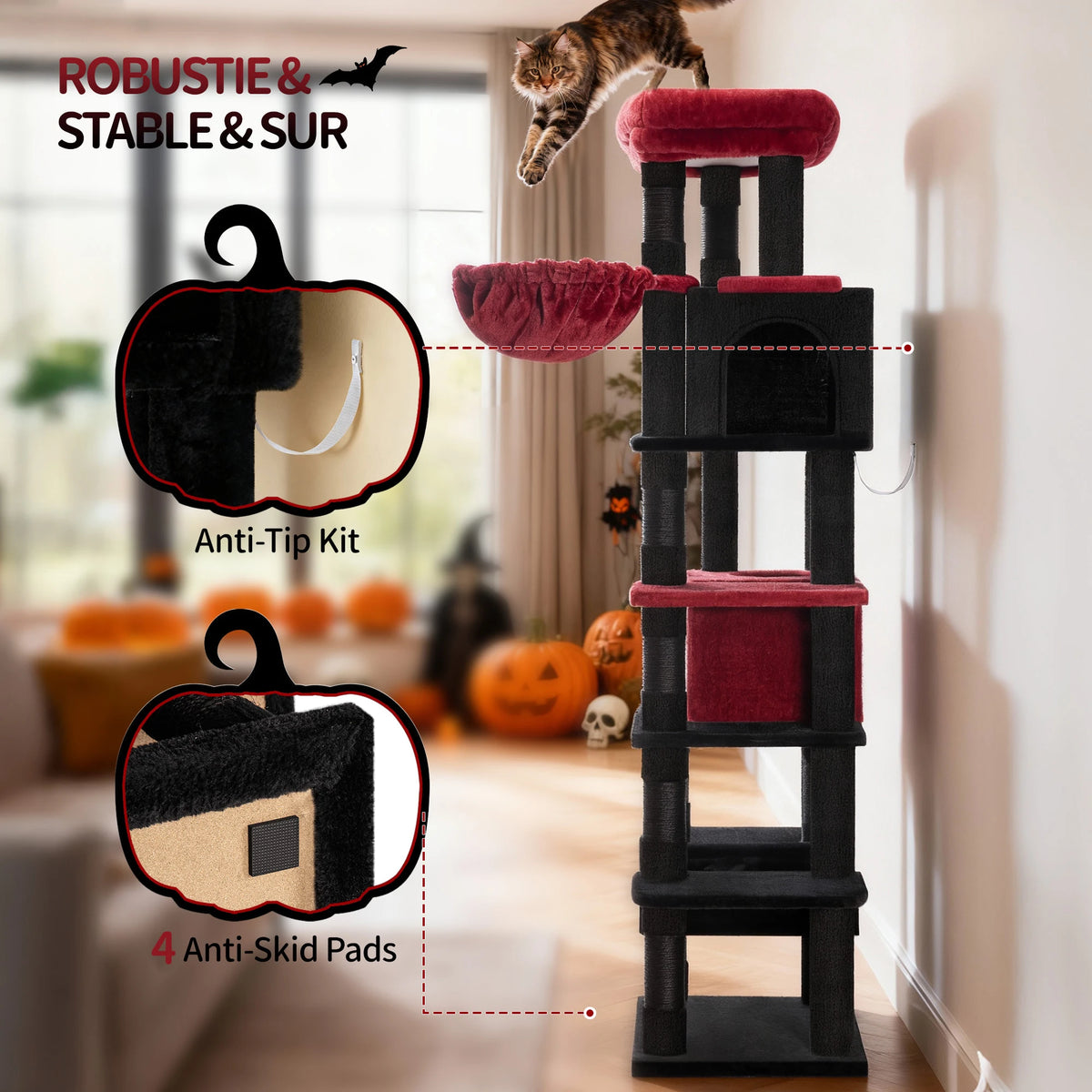 Arbre à Chat XXL Multi-Niveaux - Tour Forteresse FELINDRA