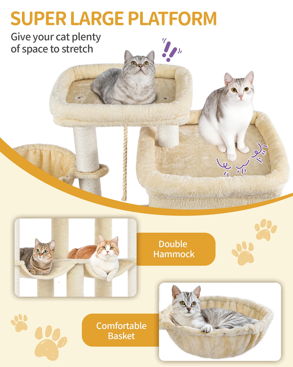 Arbre à Chat Tour XXL 2m Beige - FESTINA