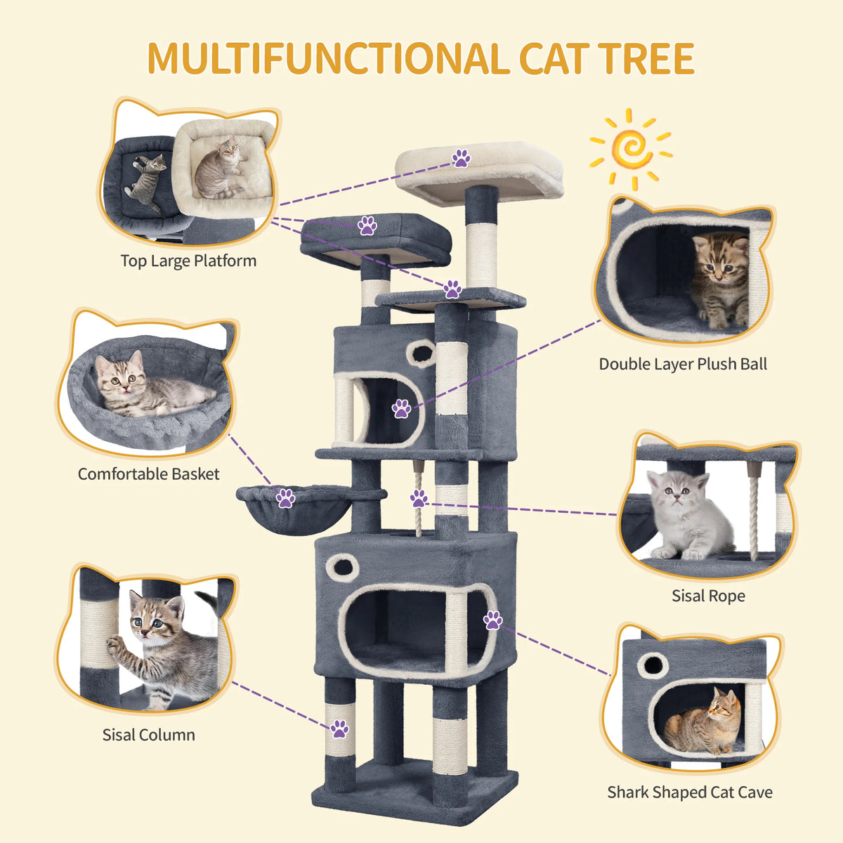 Arbre à XXL 180cm Tour de Jeux - ALDO
