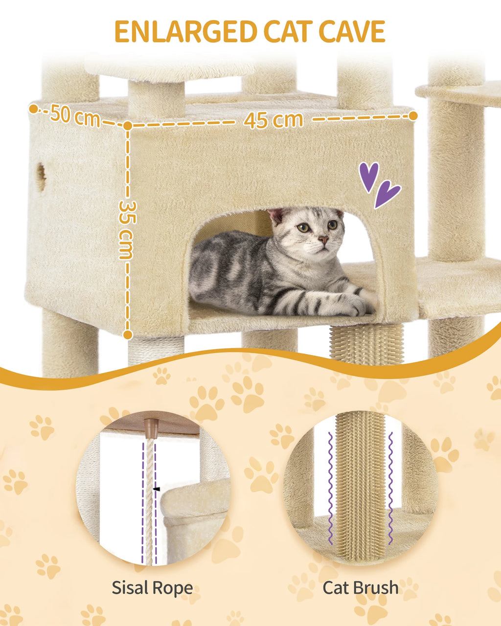 Arbre à Chat Tour XXL 2m Beige - FESTINA