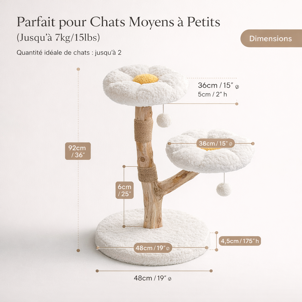 Arbre à chat en bois fleur Yoopi