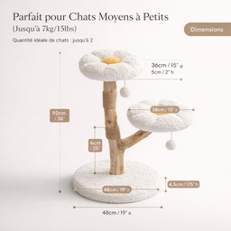 Arbre à chat en bois fleur Yoopi