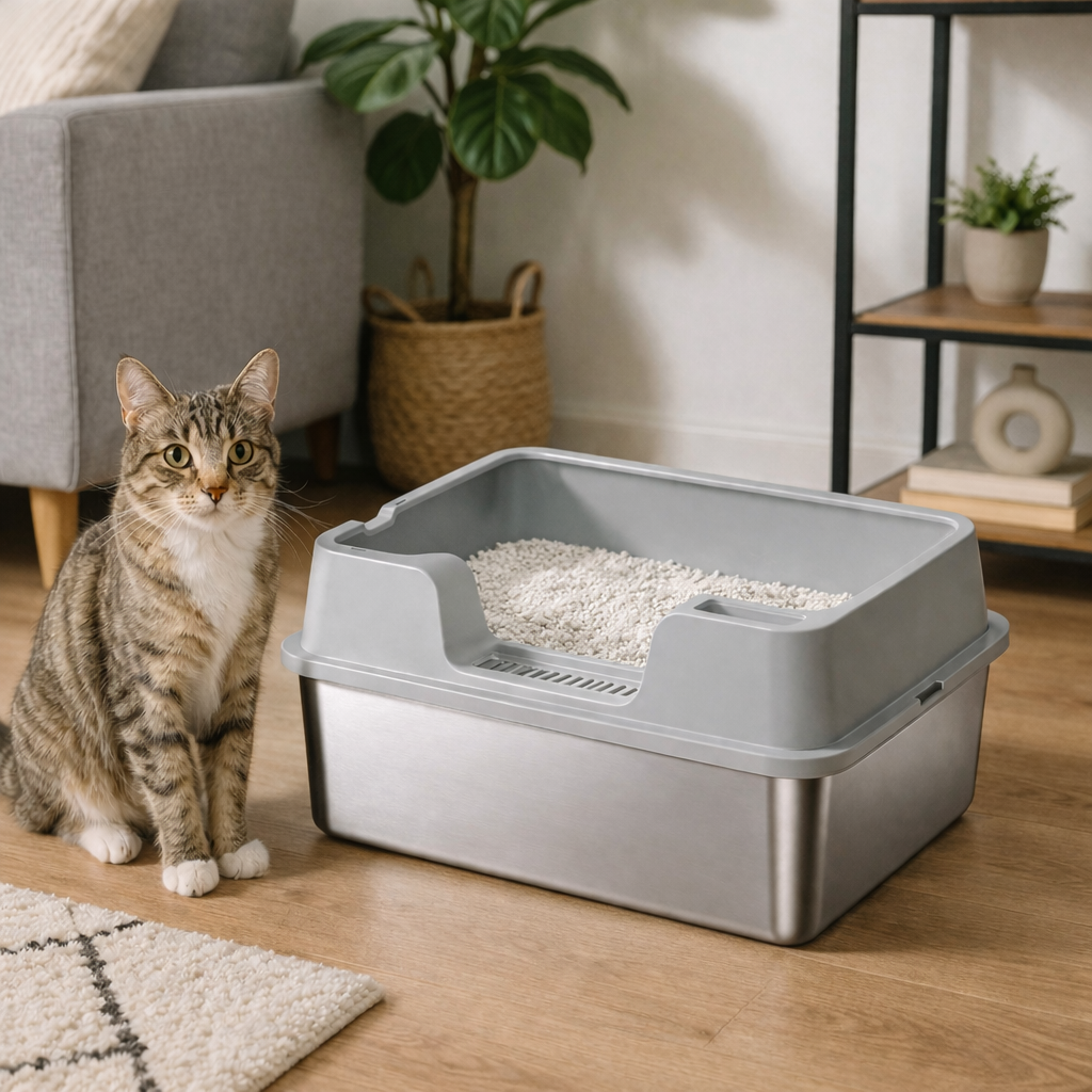 Bac à litière pour chat en Inox Noxi