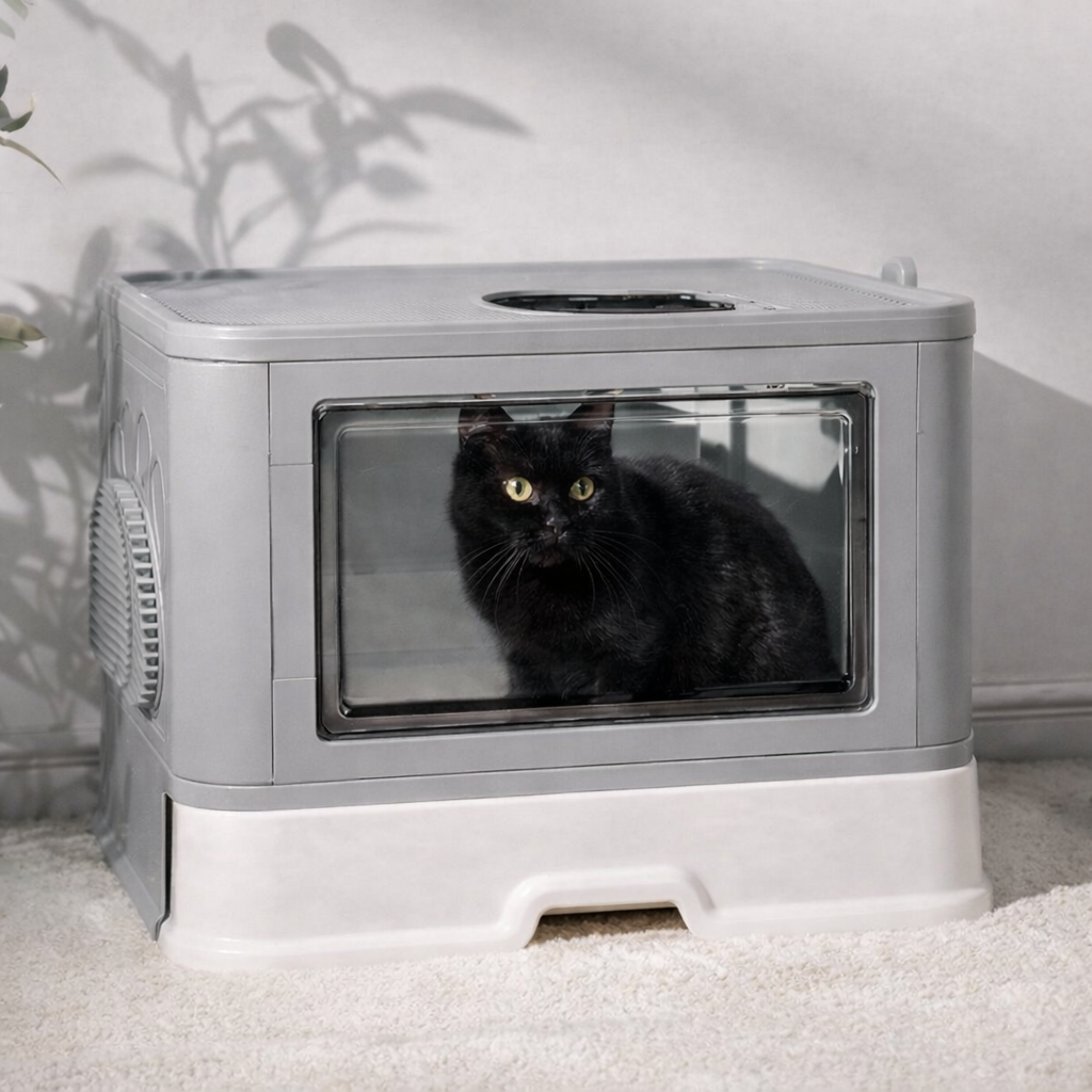 Bac à litière fermé pour chat XXL Fouro