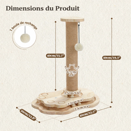 Griffoir Chat en Bois Design Alpacia
