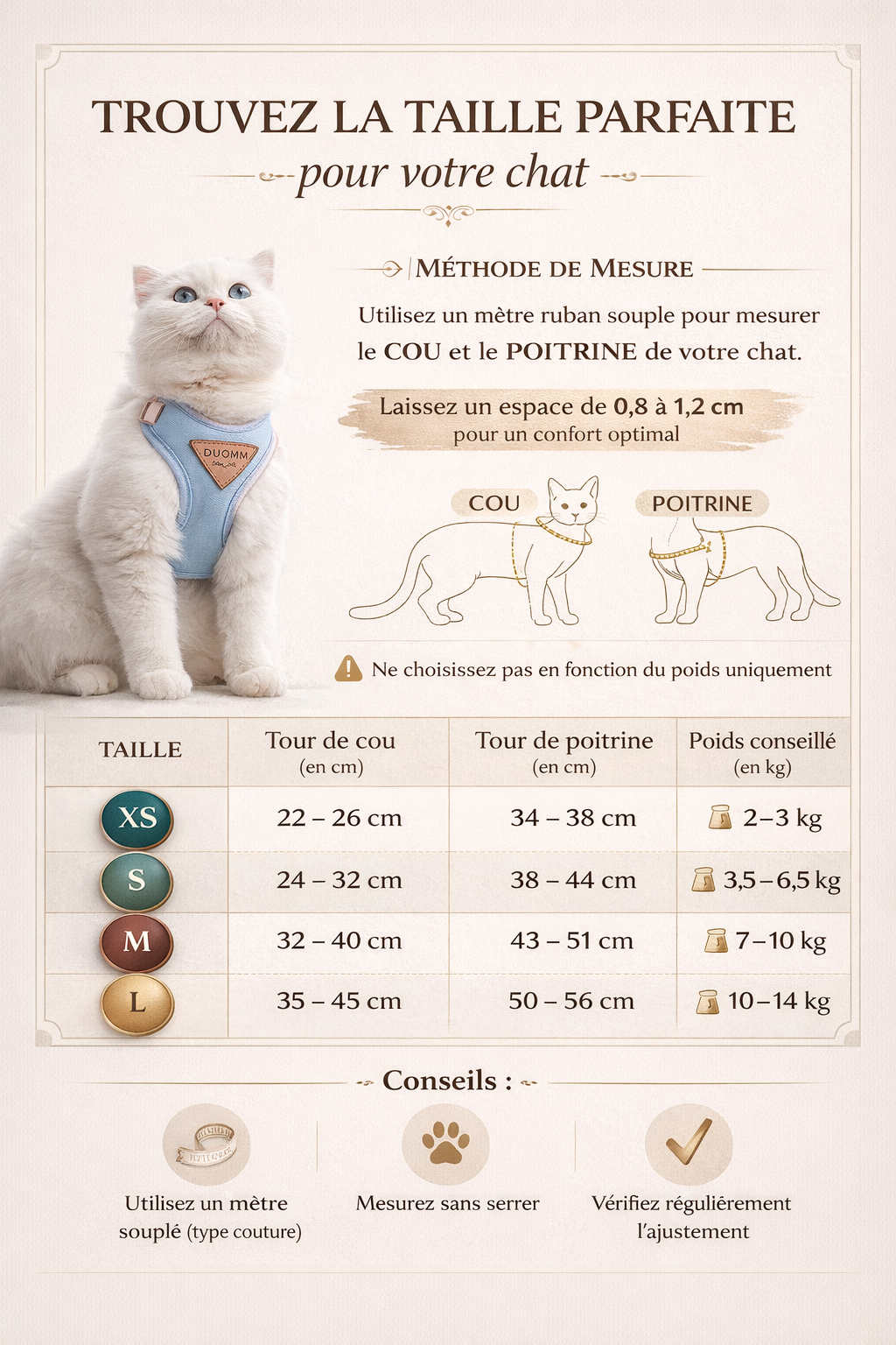 Harnais pour chat Mymui