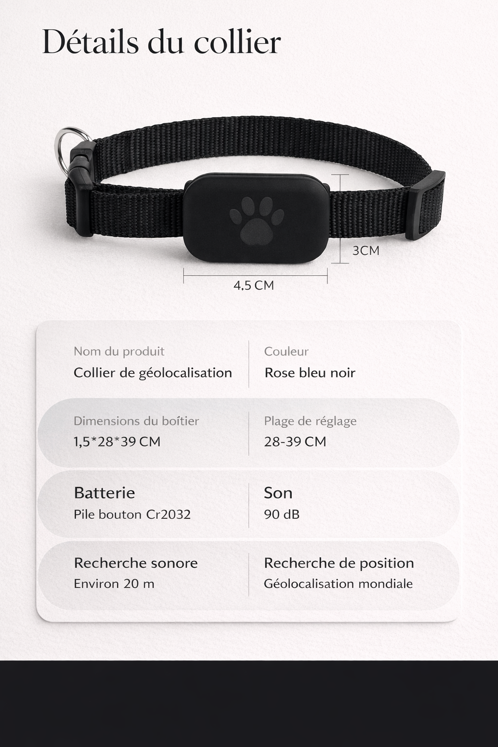 Collier GPS pour chat Cattou