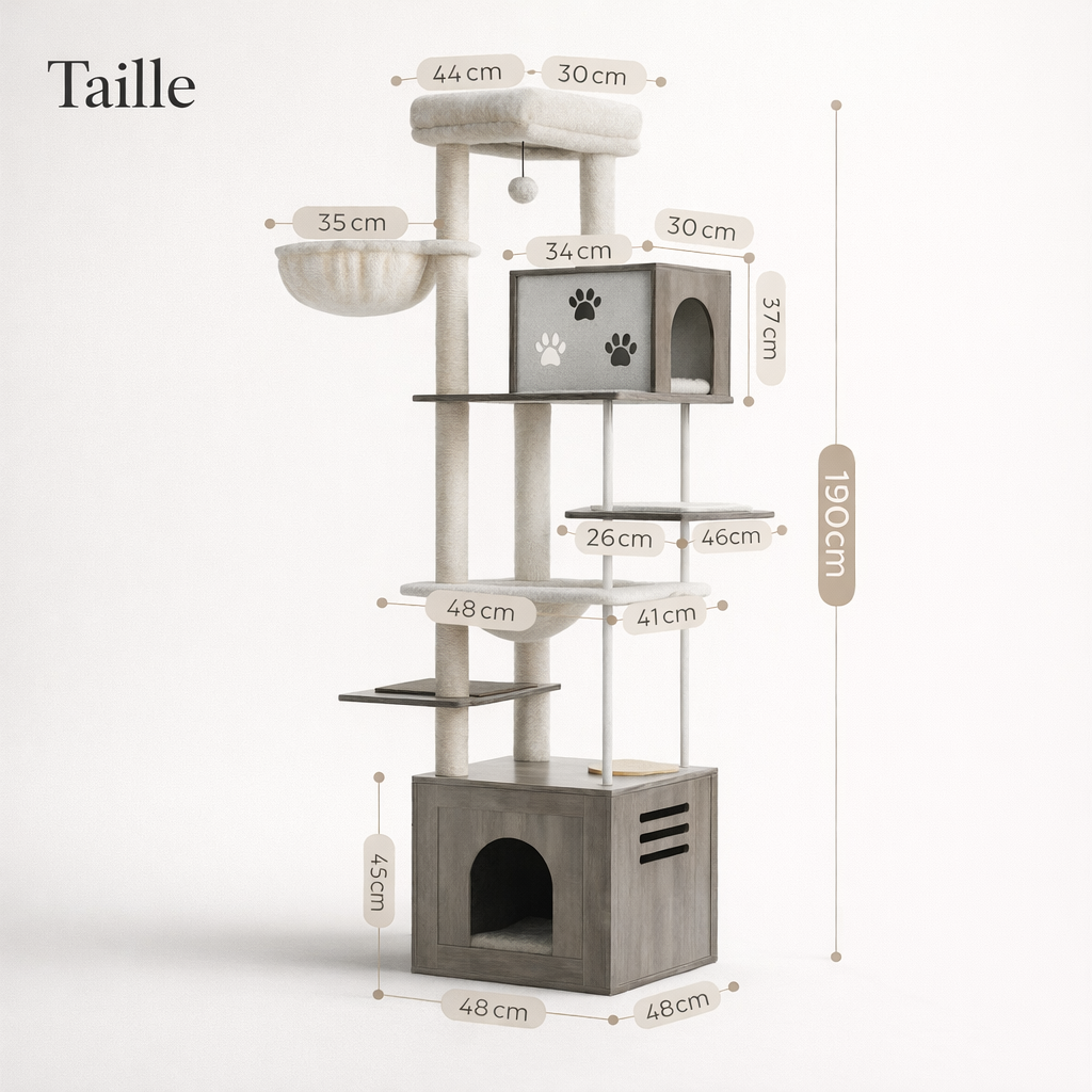 Arbre à Chat en Bois XXL Ruby