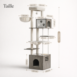 Arbre à Chat en Bois XXL Ruby