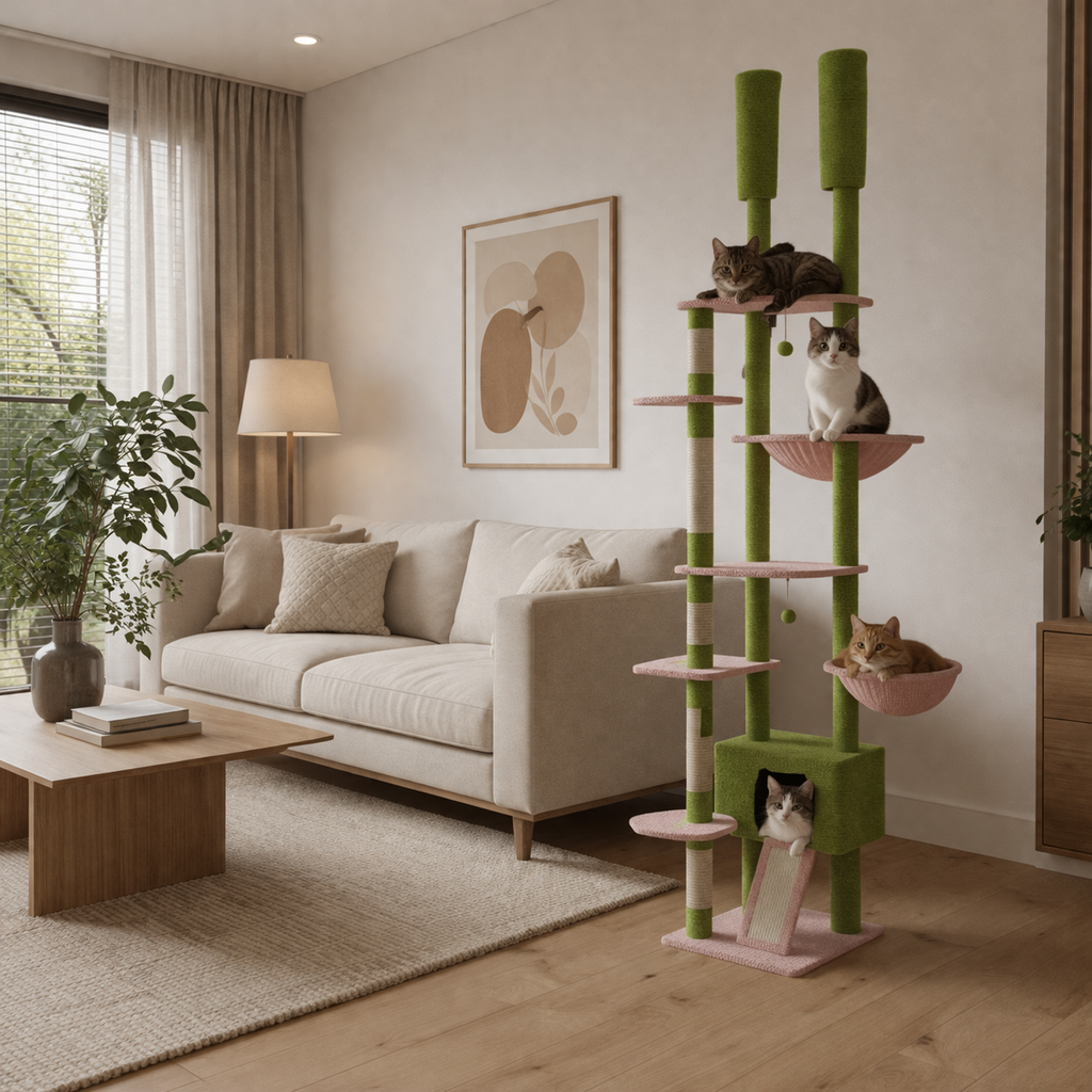 Arbre à Chat Sol au Plafond Réglable Verdicat
