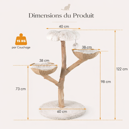Arbre à Chat Bois Massif 110cm Okinawa