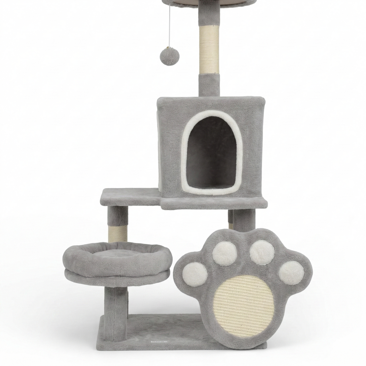 Arbre à Chat Gris Griffoir Forme Patte 48x40x110cm - Pato