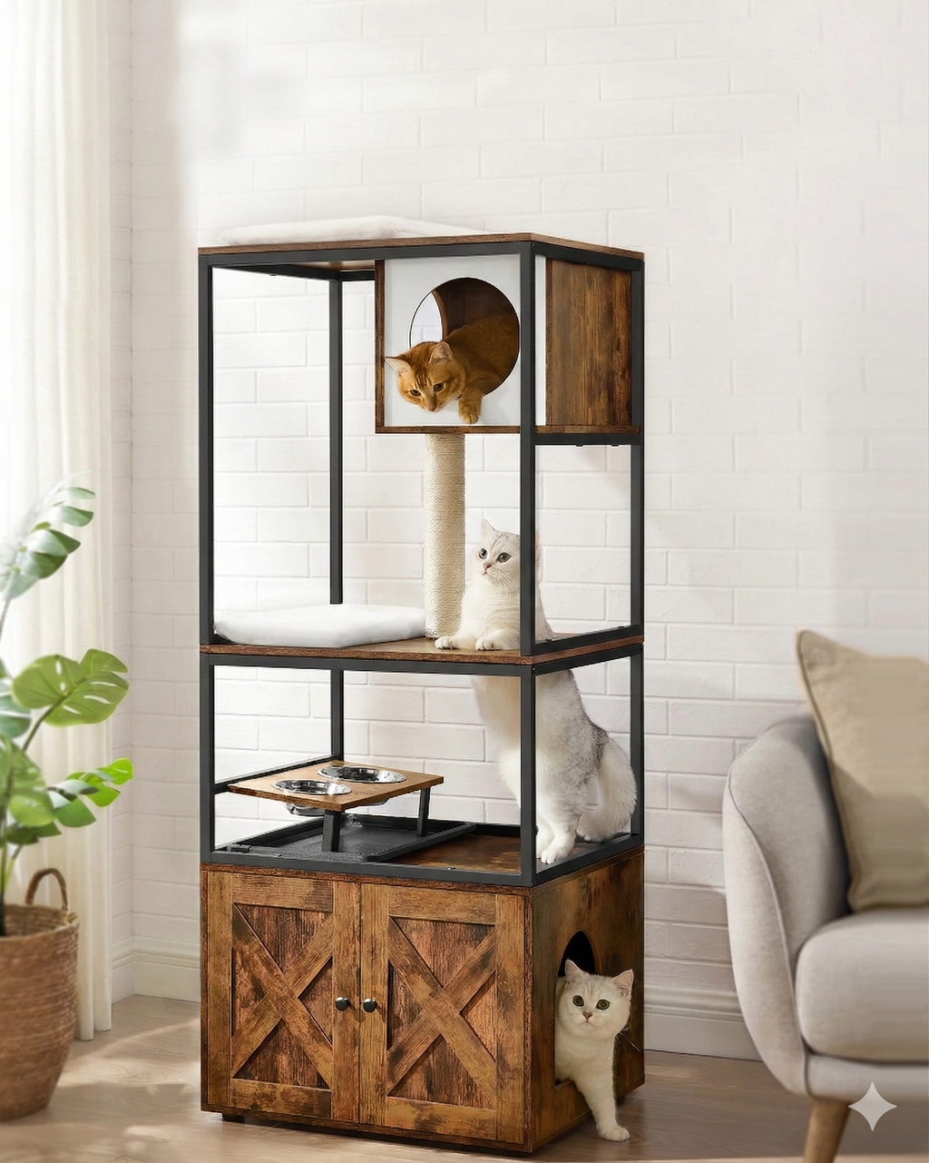 Arbre à Chat Meuble Industriel Multifonction - ALDO