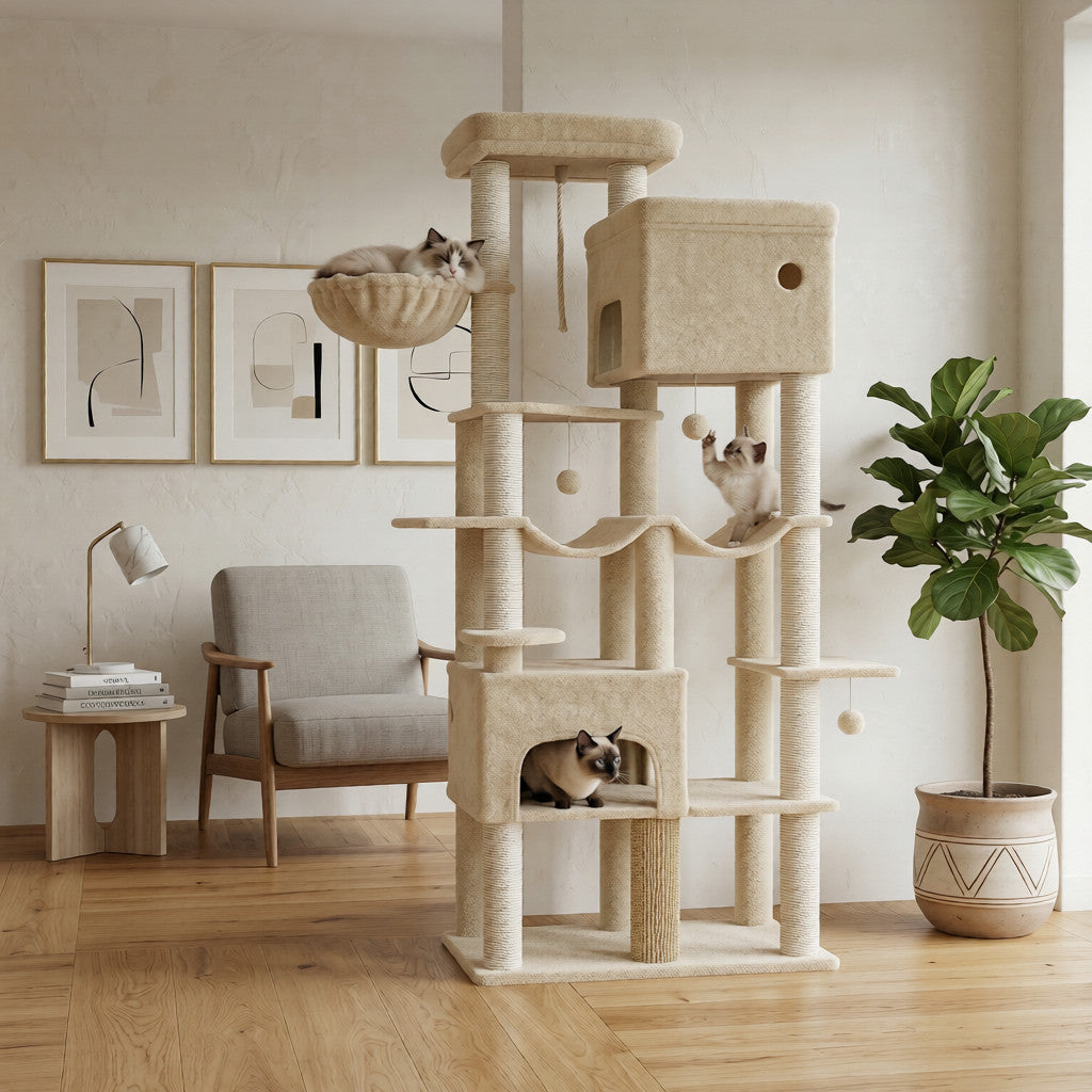 Arbre à Chat Tour XXL 2m Beige - FESTINA