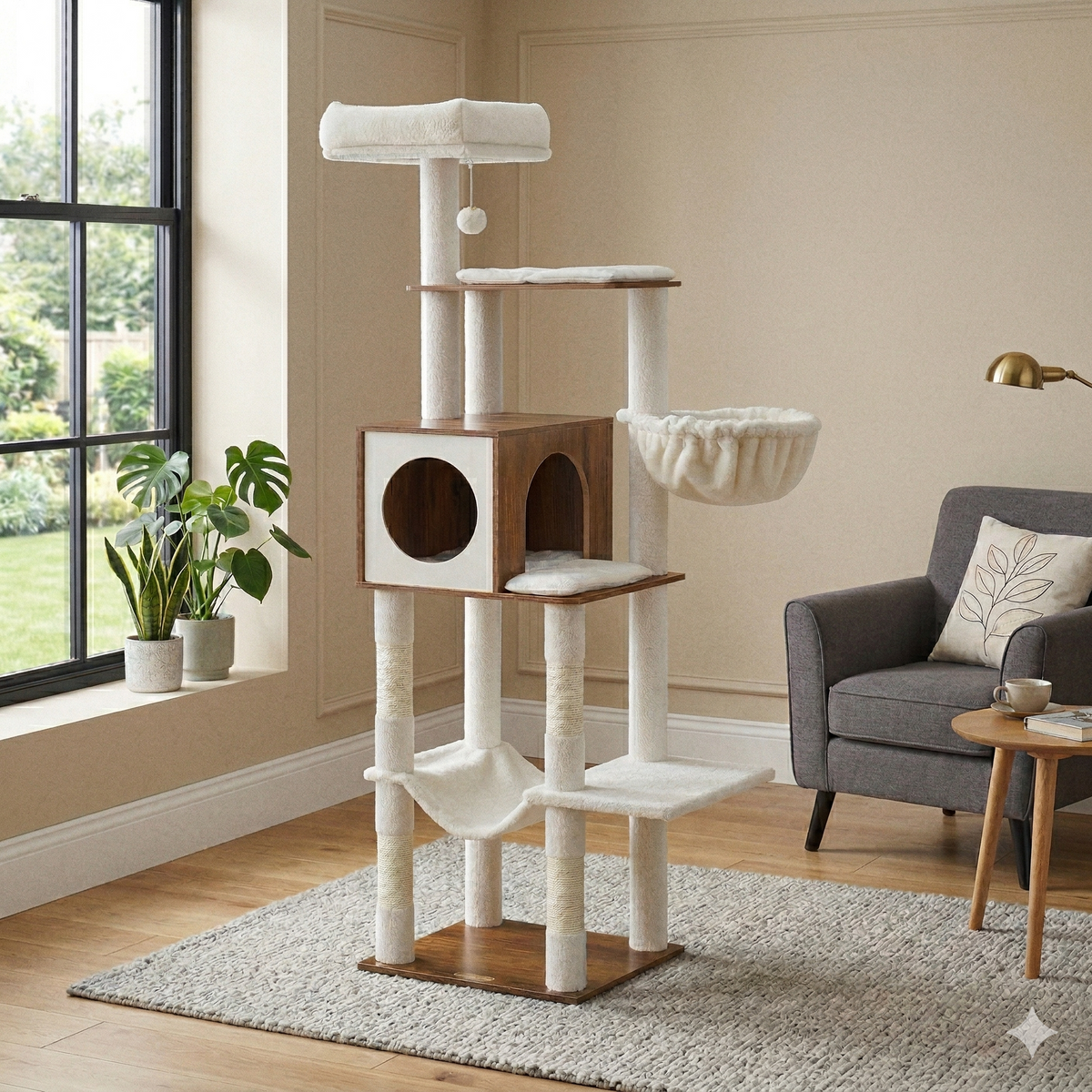 Arbre à Chat 165cm multi-niveaux marron - FELINDREA