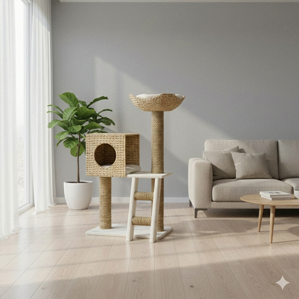 Arbre à chat arbre à grimper griffoir hauteur 100,5 cm - PLATONI