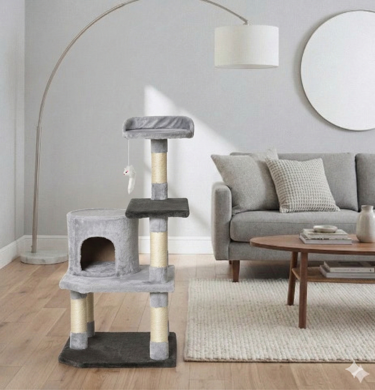 Arbre à Chat 48X48X100 cm Multi-Niveaux avec Niche Design - COSMO