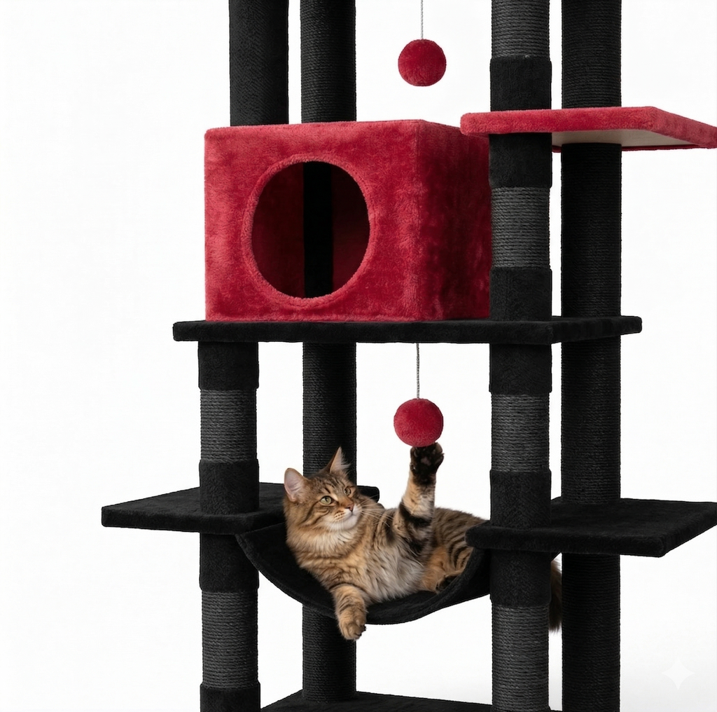 Arbre à Chat XXL Multi-Niveaux - Tour Forteresse FELINDRA