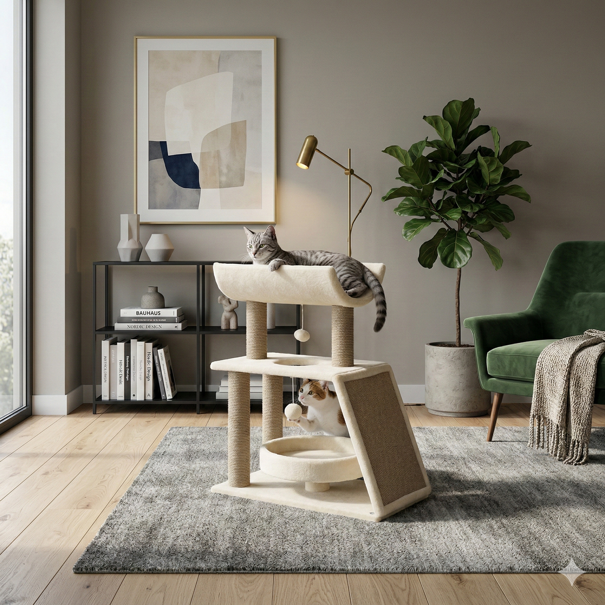 Arbre à Chat Design 76cm Crème - MOKA