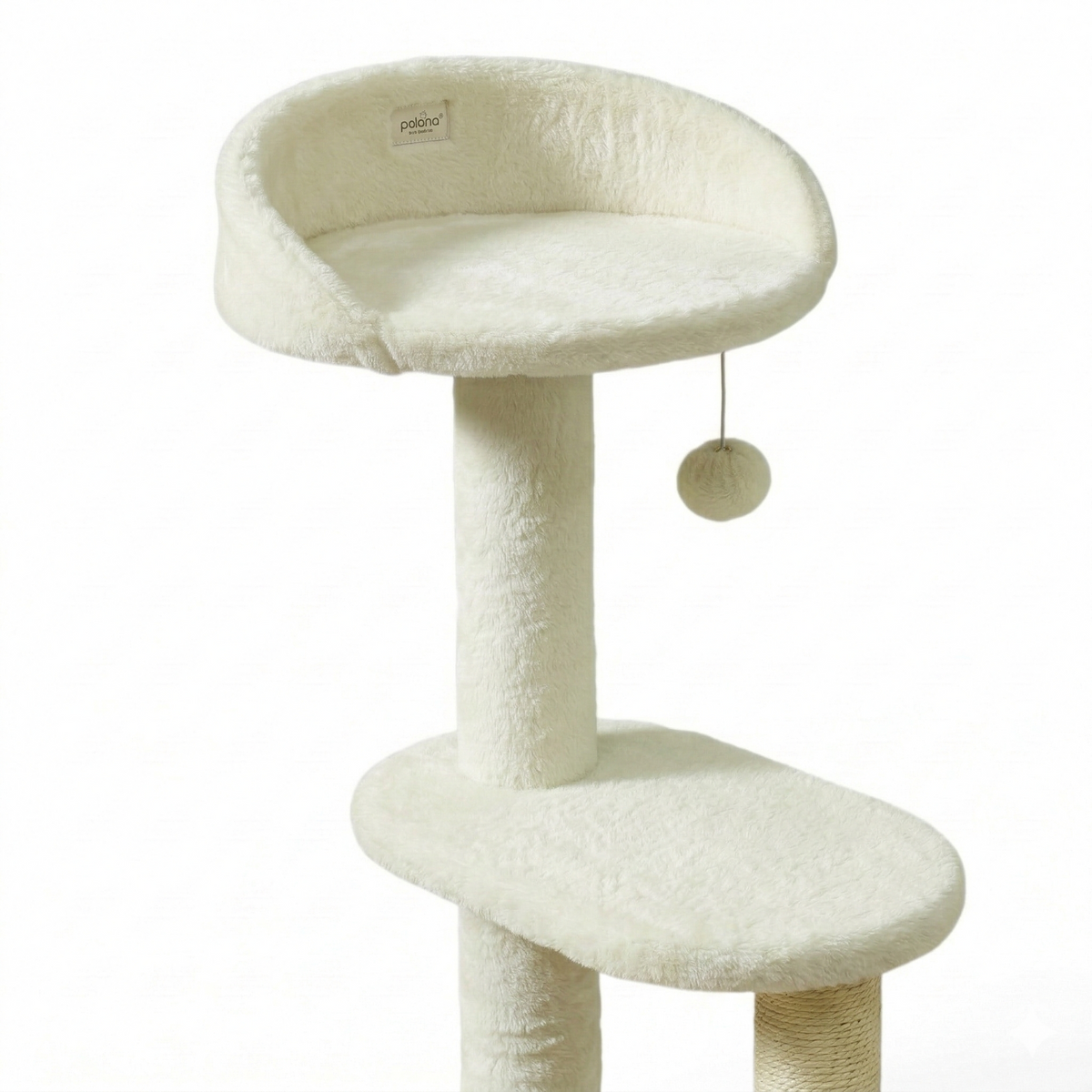 Arbre à Chat Design Moelleux Molletonnés Blanc Crème - NABRASKA