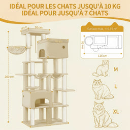 Arbre à Chat Tour XXL 2m Beige Festina