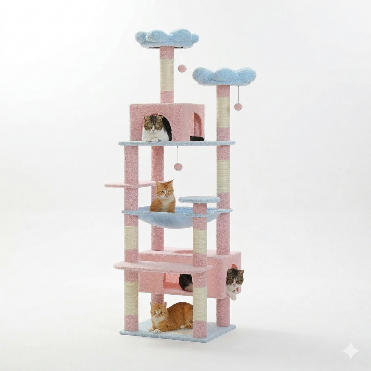 Arbre à Chat Géant 184cm Design Nuage - BIOLA