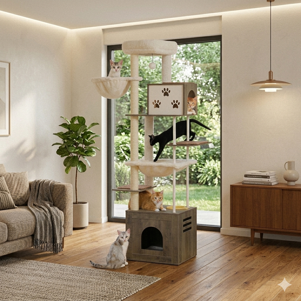 Arbre à Chat en Bois XXL - RUBY