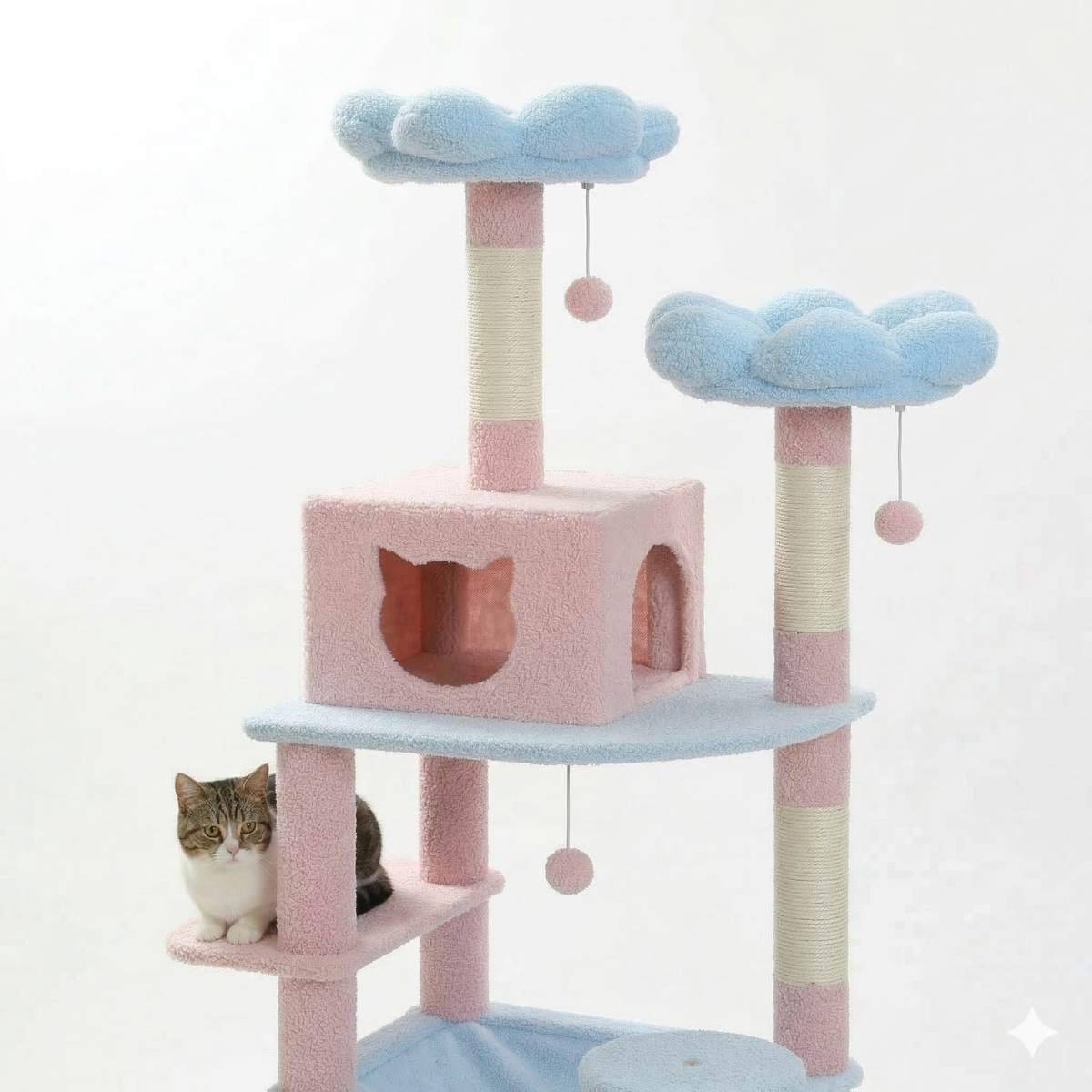Arbre à Chat Géant 184cm Design Nuage - BIOLA