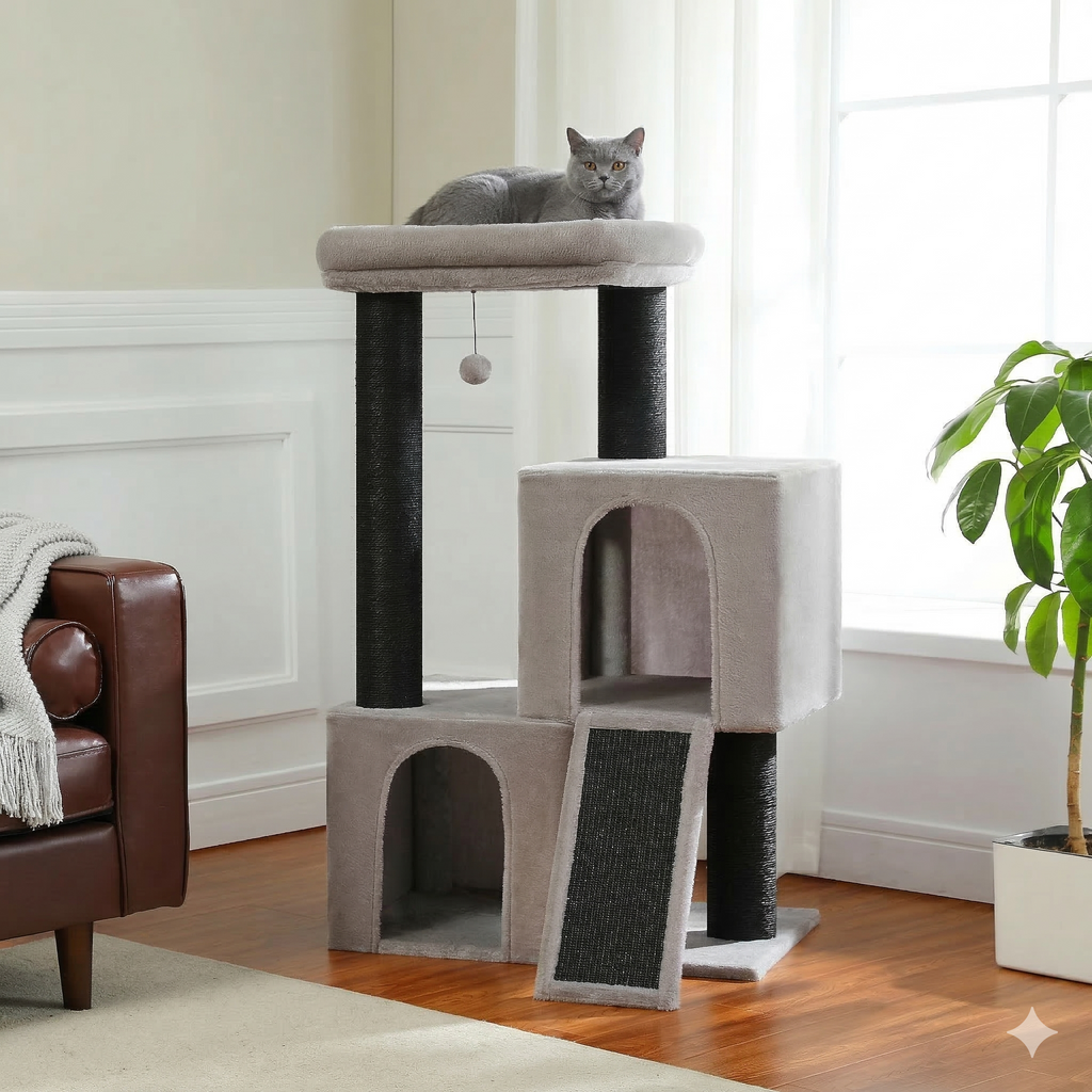 Arbre à Chat Moyen Griffoir Gris - FELIX