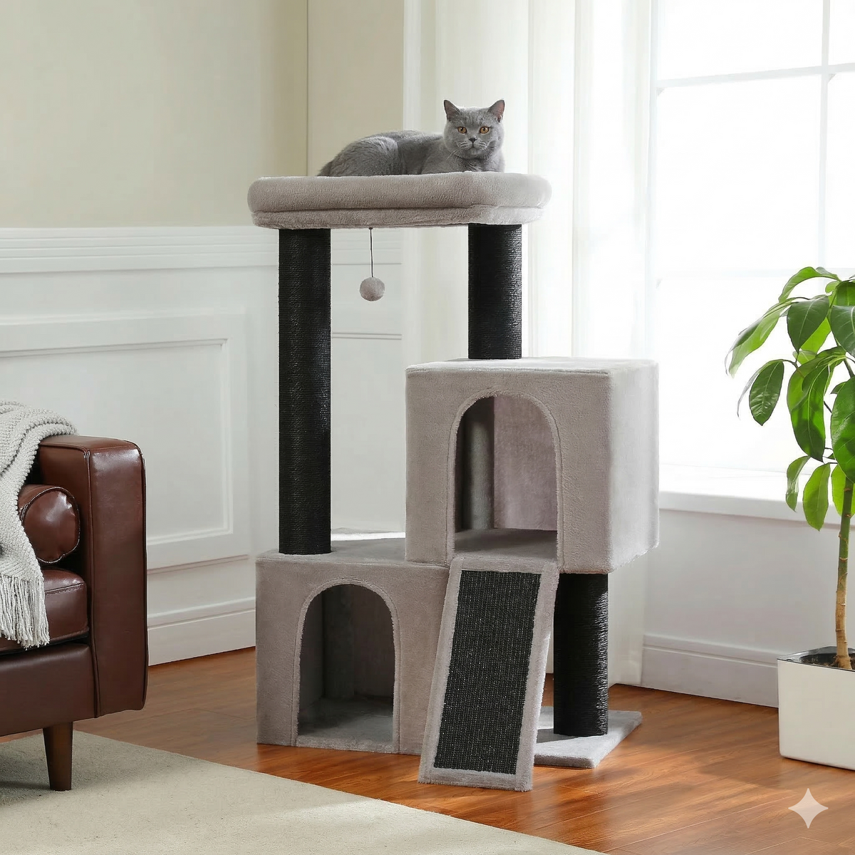 Arbre à Chat Moyen Griffoir Gris - FELIX