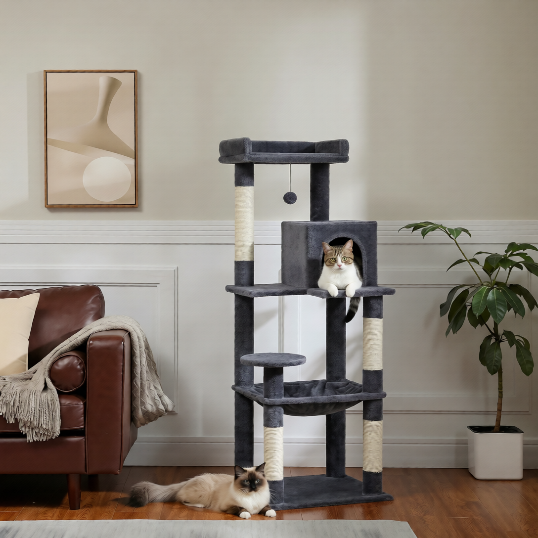 Arbre à Chat Multi-Niveaux avec Hamac et Niche - APACHE