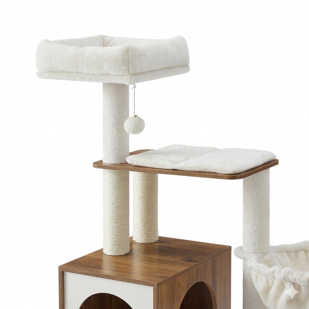 Arbre à Chat 165cm multi-niveaux marron - FELINDREA