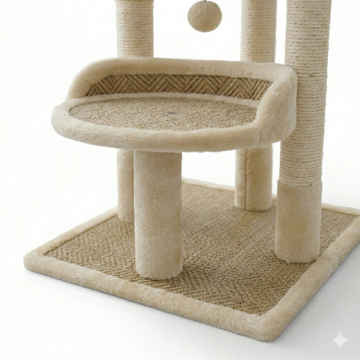 Arbre à Chat Design 2 Niveaux Beige - Elora