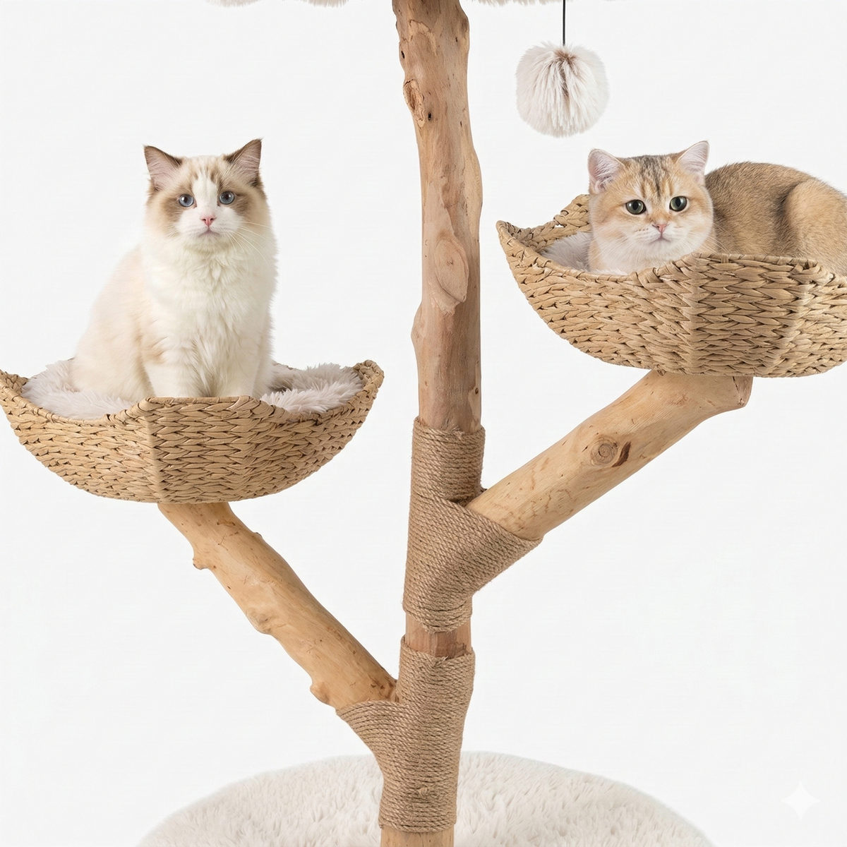 Arbre à Chat Design en Bois Véritable 110cm - OKINAWA