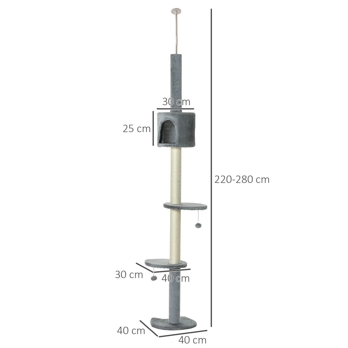 Arbre à chat sol au plafond 217cm- FELIX