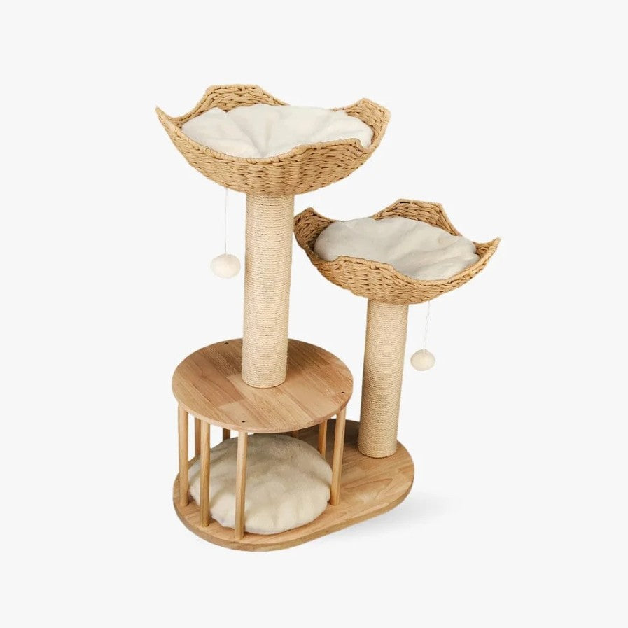 Arbre à Chat Design en Bois et Osier - PANIO