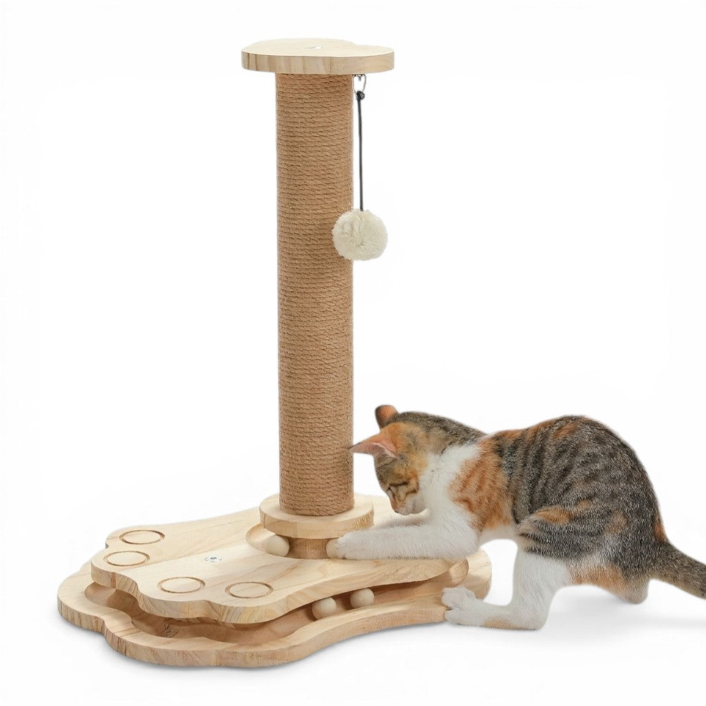 Griffoir Chat en Bois Design – (49cm) - ALPACIA