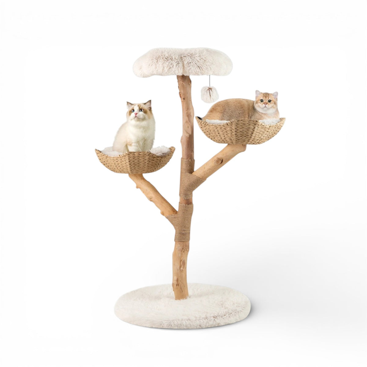 Arbre à Chat Design en Bois Véritable 110cm - OKINAWA