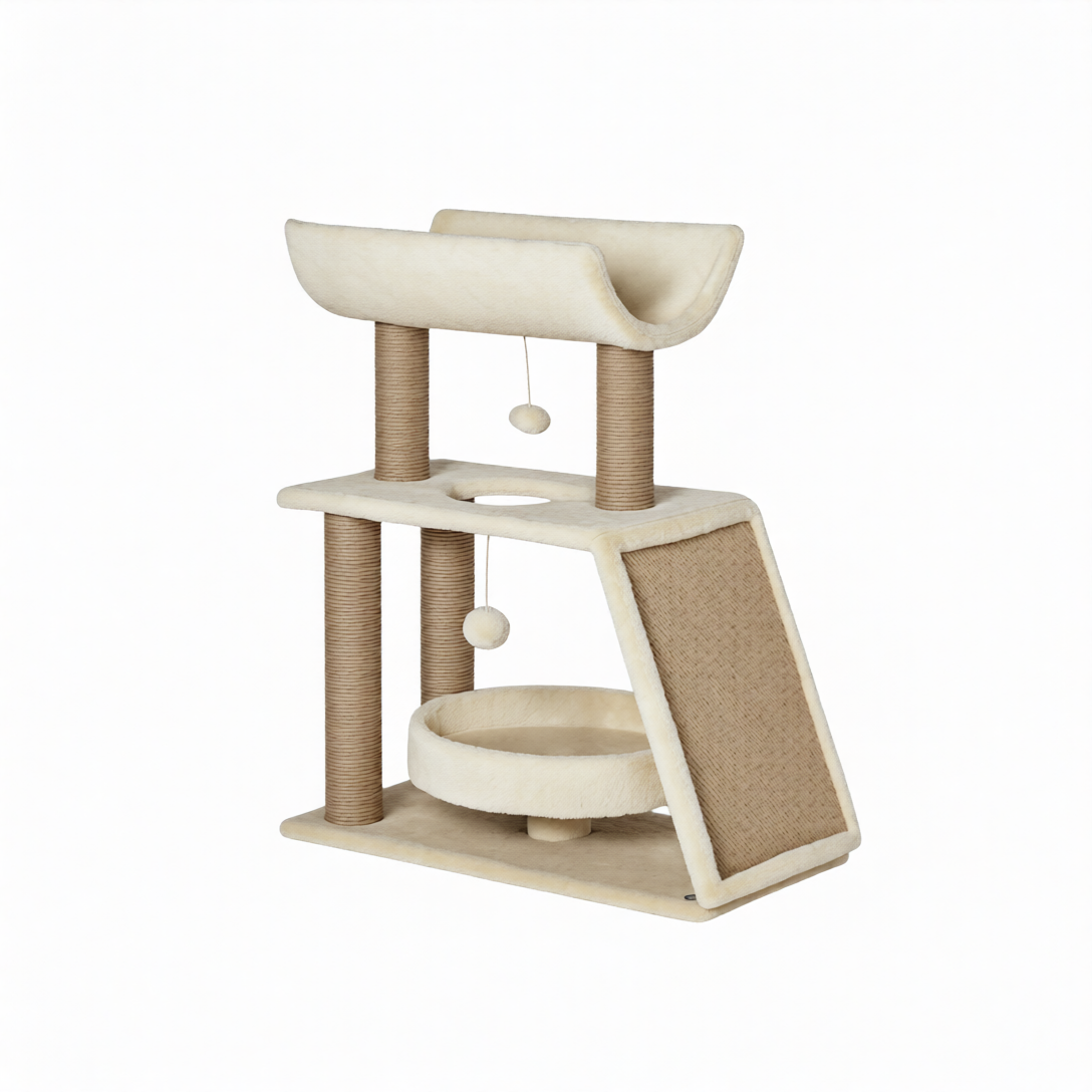 Arbre à Chat Design 76cm Crème - MOKA