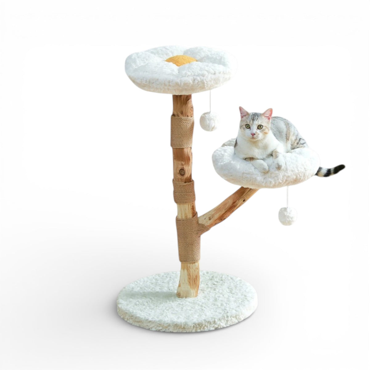 Arbre À Chat En Bois Avec Fleurs Et Perchoirs - YOOPI
