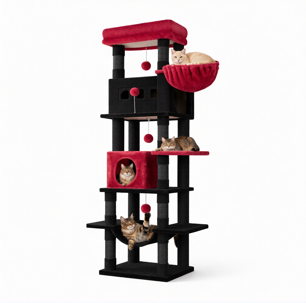 Arbre à Chat XXL Multi-Niveaux - Tour Forteresse FELINDRA