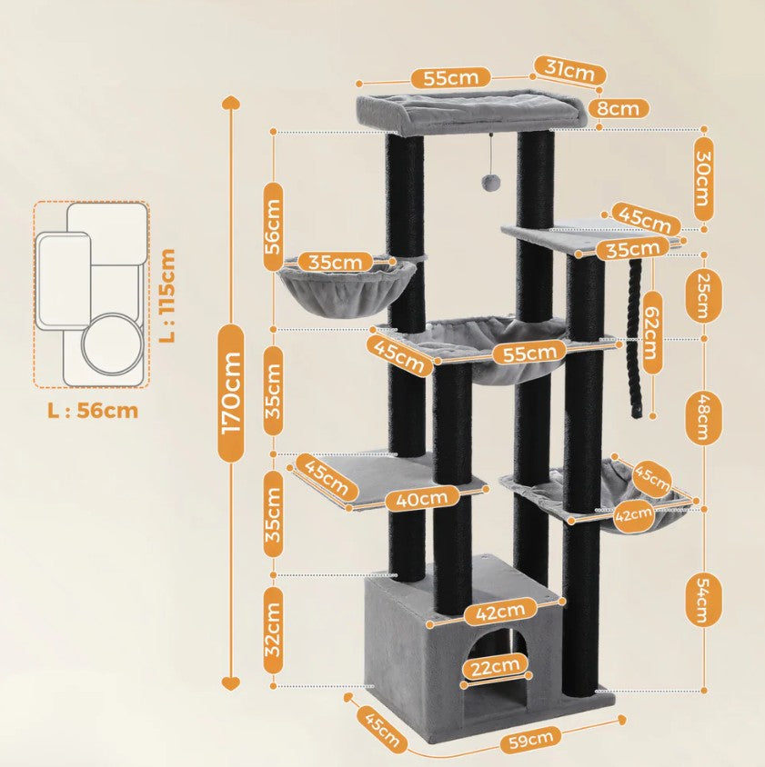 Arbre à Chat XXL 170 cm - MAJESTIC
