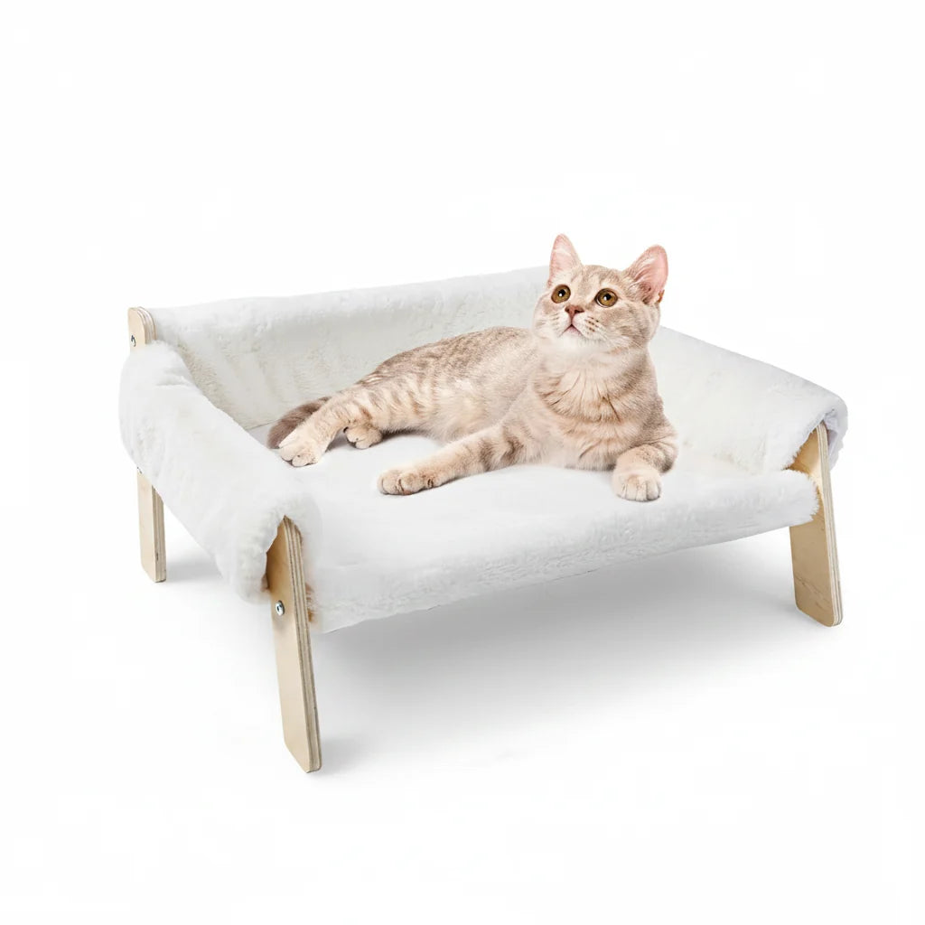 Canapé pour chat sur pieds en bois Sofao